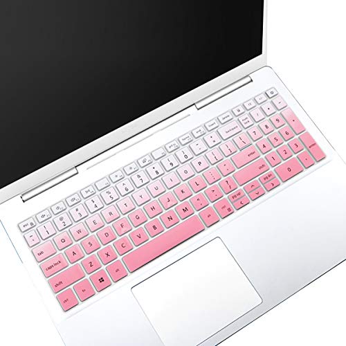 Keyboard Cover for 2021 2020 15.6" Dell Inspiron 15 5000 5501 5502 5505 5508 5584 5593 5593 5598, Dell Inspiron 15 7000 7501 7506 7590 7591 7706, Dell Vostro 15 7590 7591 7500 US Keyboard Skin-GPINK - color: GradualPink
