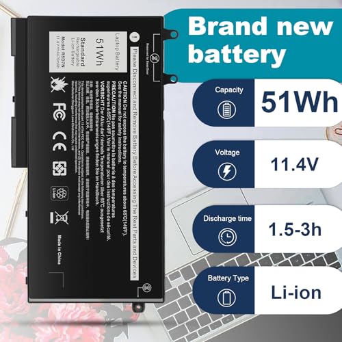 Futurebatt R8D7N 1V1XF Laptop Battery Replacement for Dell Inspiron 3540 M3550 Latitude 5400 5500 5510 7590/7591/7791 2-in-1 P80F P80F001 P84F H82T6 0C5GV2 W8GMW 0W8GMW 0R8D7N - size: R8D7N 8.94 4.96 0.71in