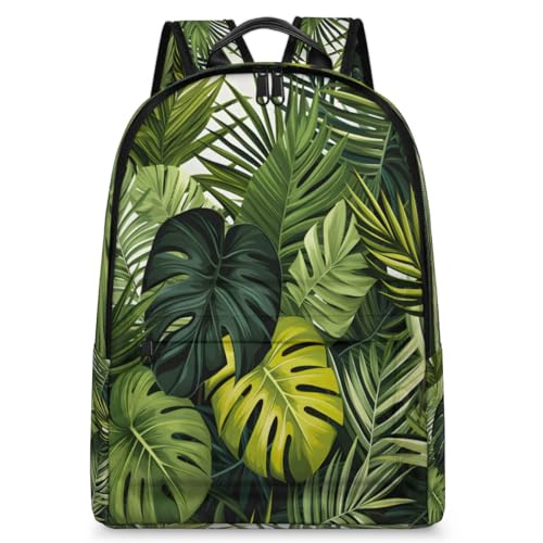 17.5 inch Laptop Backpack Tropical Palm Trees College Waterproof Travel Bag Jungle Plants Casual Book Bag with Multiple Pockets Laptop Backpacks for Travel Hiking