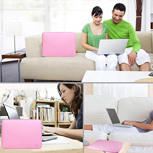 Naukay 15.6 Inch Laptop Sleeve,Resistant Neoprene Laptop Sleeve/Notebook Computer Pocket Case/Tablet Briefcase Carrying Bag - (Pink) - color: pink, size: 15.6 inch