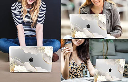 CISSOOK Compatible with MacBook Air 13 inch Case A3449 A3240 A3113 A2681 | 2026 2025 2024 2023 2022, 5in1 Set Hard Shell Case Keyboard Cover for MacBook Air 13.6 inch M2 M3 M4 M5, harming Painting - color: Air13.6inch-Charming Painting with Lotus