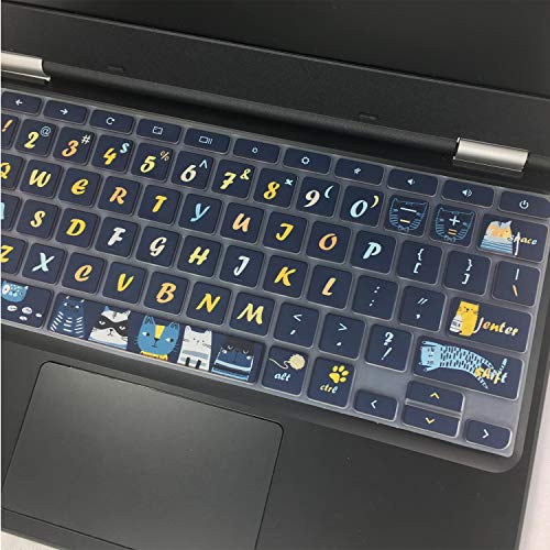 Silicon Keyboard Cover for 11.6" Lenovo Chromebook C330 C340, Flex 11, 100e 300e 500e N20 N21 N22 N23, 14" N42 N42-20, Cat - color: Cat