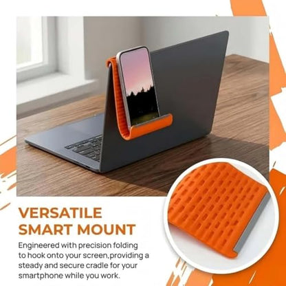 Foldable Stand with Inner Aluminum Sheet, Compatible with Phones, Tablets, and Laptops (Orange) - color: orange