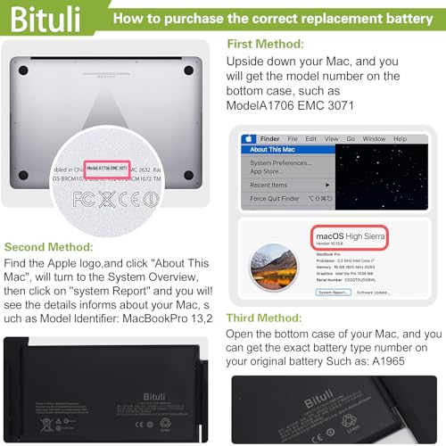 A1965 Battery for MacBook Air 13-inch Model A1932 A2179 Battery Replacement 2018 2019 2020 Version EMC 3184 3302 MacBookAir8,1 8,2 9,1 MRE82LL/A MRE92LL/A MVFH2LL/A MVFM2LL/A MRE82B/A 49.9Wh - color: A1965