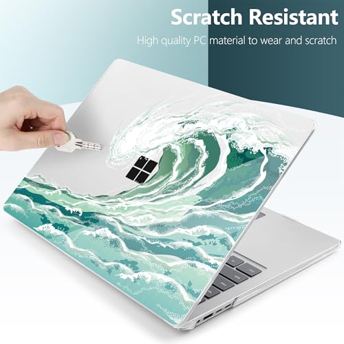 Batianda AstroGrid Case for Microsoft Surface Laptop 15 inch, Aqua Wave | Fits Surface Laptop for Business 8th Edition 2026 & Surface Laptop 7 2024, 4-in-1 Accessories Bundle, Slim Durable Hard Shell - color: Wave