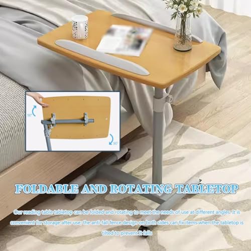 Adjustable Height Standing Desk, Living Room Mobile Sofa Side Table, Conference Room Lifting Table with Rollers, Folding and Rotating Laptop Desk