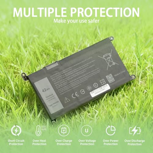42Wh YRDD6 1VX1H Battery Replacement for Dell Inspiron 14 15 3000 5000 3493 3582 5480 5485 5491 5493 5585 5590 5593 5594 5698 P93G001 7586 Vostro 3491 VM732 0VM732 1VX1H 01VX1H