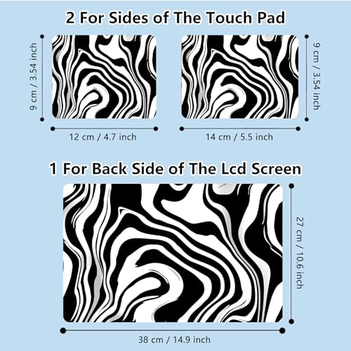 Universal Laptop Skin Sticker with 2 Wrist Pad Skins, Waterproof Scratch Resistant Vinyl Laptop Cover Decal, Cut to Fit for 11–15.6 Inch MacBook HP Dell Lenovo, Abstract Wavy - color: Abstract Wavy