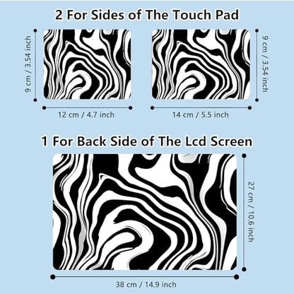Universal Laptop Skin Sticker with 2 Wrist Pad Skins, Waterproof Scratch Resistant Vinyl Laptop Cover Decal, Cut to Fit for 11–15.6 Inch MacBook HP Dell Lenovo, Abstract Wavy - color: Abstract Wavy