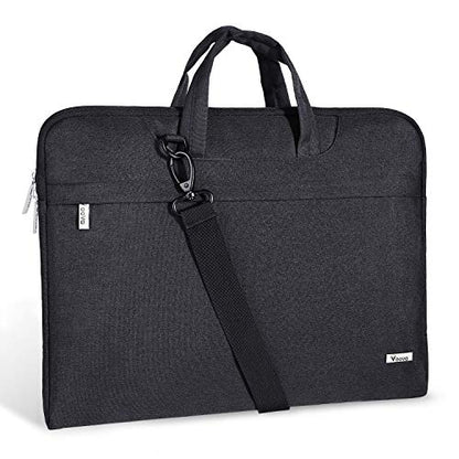 Voova 17.3-17 Inch Laptop Sleeve with Handle, MacBook Sleeve, Black | Splash-proof 17.3-inch laptop sleeve with handle and removable strap; fits Dell, HP and Lenovo notebooks for business travel - color: Black, size: 17-17.3 In