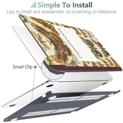 for MacBook Air 13 Inch (13.6 Inch) Case, M5/M4/M3/M2 Chip 2026 2025 2024 2023 2022, Hard Plastic Printed Cover with Screen Protector & Keyboard Cover & Dust Plugs, Retro Composition Book - color: Retro Composition Book