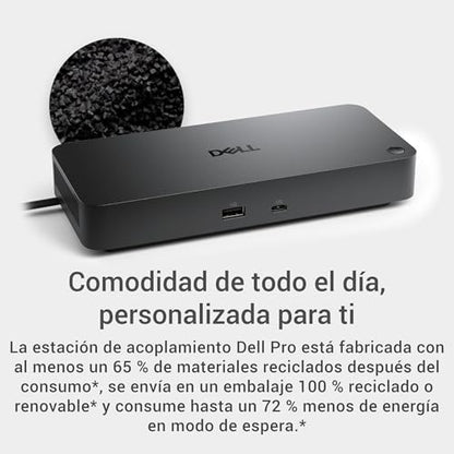 Dell Pro Dock WD25 Docking Station - USB-C with 100W Charging, Supports 4 Displays, 2X DP 1.4, HDMI 2.1, 6 USB Ports, 2.5GbE Ethernet, Durable Compact Design