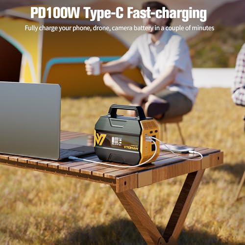 VTOMAN FlashSpeed 300 Portable Power Station, 300W 230Wh LiFePO4 Battery | 3000 Life Cycles, 600W peak, 100W PD USB-C, Fast Charge, 6 Outputs, Outdoor Camping, Home Backup, RV, Off-Grid