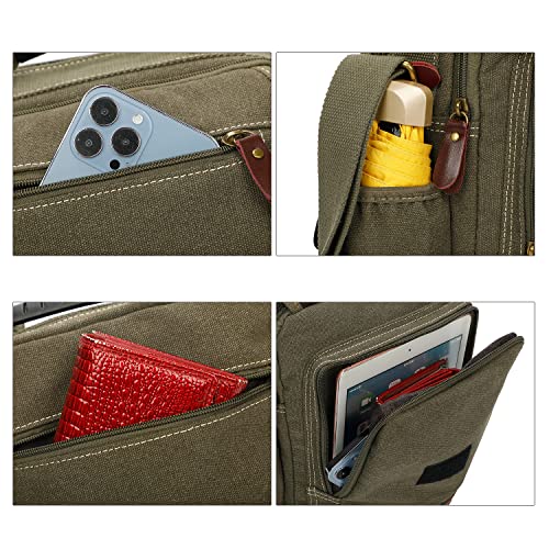 Man Small Canvas Messenger Bag Man Purse Shoulder Bag Crossbody Bag With Water Bottle Pocket 12 Inch - color: Red