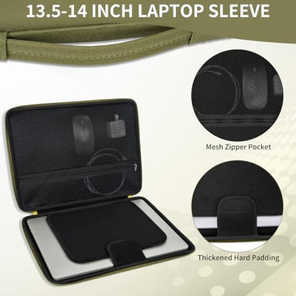 Hard Laptop Sleeve Case for 13.6 Inch MacBook Air M2 A2681 2022-2024 M3/A3113 2024,14inch MacBook Pro 14 M4/M3/M2/M1 Pro/Max A3112 A3401 A3185 A2992 A2918 A2779 2024-2021, Water-Resistant - color: Green