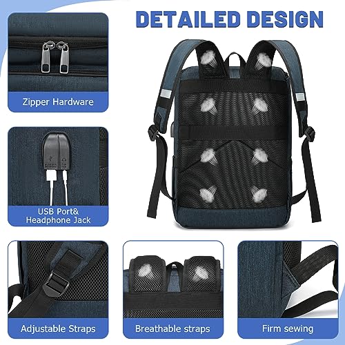 YALUNDISI Laptop Backpacks Travel Backpack Carry On Backpack Casual Daypack with USB Charging Port for Men Women Blue - color: Blue