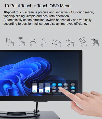15.6" Portable Monitor 4K OLED Touchscreen, 100% Adobe RGB 10-Bit Color, USB-C External Display for Laptop, PC, Mac, Phone, Gaming, with Smart Cover & Stand