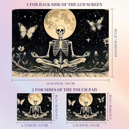 Laptop Skin Sticker Laptop Cover for 12" 13" 13.3" 14" Laptop Stickers,Reusable Skin Sticker Cover Personalized Art Waterproof & Scratch-Resistant Protector Case,Skeleton Skull Moon - color: Skeleton Skull Moon