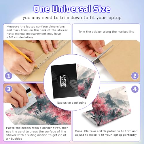 Universal Laptop Skin Sticker Decal, Compatible with MacBook HP Dell Lenovo 12"-15.6", Reusable Vinyl Notebook Cover 3PCS Set, High-Recognition Film-The Waiting Elephant - color: The waiting elephant