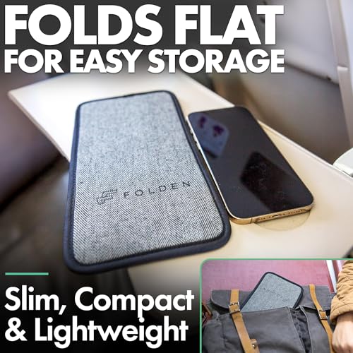 Airplane Phone Holder - Foldable Phone Stand for Plane Travel | Tweed Design,Tabletop Mount Desk, Plane Tray Seat back, Treadmill, Fits iPhone Cell Phone, 9 x 4.3 in - color: Tweed, size: Large