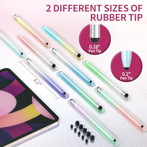 Stylus Pen for Touchscreen, 10Pcs High Sensitivity & Precision Capacitive Stylus Pen for iPad, iPhone, Android Smartphone, Tablets and All Universal Touchscreen Devices (10 Gradient Colors)