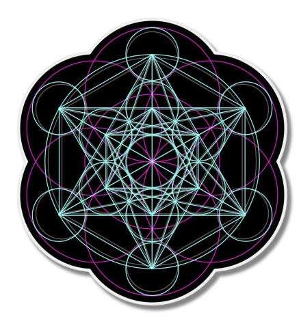 Metatron's Cube - Vinyl Sticker Waterproof Decal - size: 12"