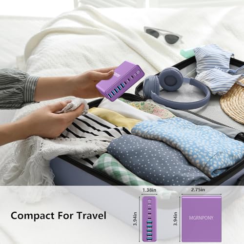 320W USB C Charger Block, 10-Port GaN USB C Charging Station Purple | PD 65W Laptop Fast Charger Adapter for MacBook Pro/Air, DELL, iPad, iPhone, Samsung Galaxy - color: Purple