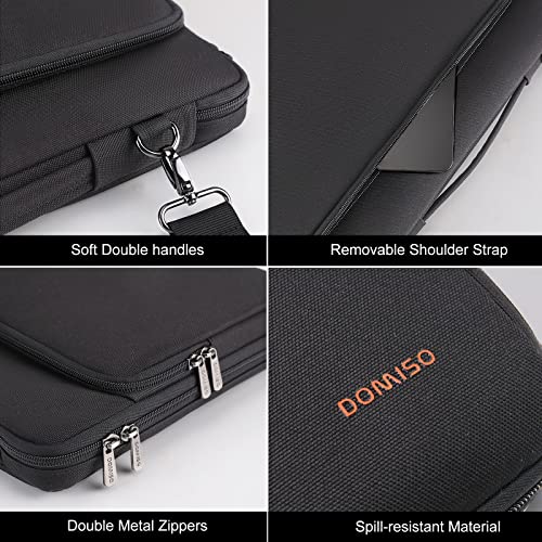 DOMISO 15.6 inch Laptop Case Sleeve Protective Cover Compatible with MacBook Pro 16 M4 M3 M2/Pro Max,15.6-16 inch HP Dell ASUS Lenovo Chromebook,Waterproof Computer Bag with Shoulder Strap,Black - color: Black, size: 15.6 inch