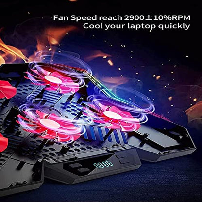 Laptop Cooling Pad, Laptop Cooler with 6 Quiet Led Fans for 15.6-17 Inch Laptop Cooling Fan Stand, Portable Ultra Slim USB Powered Gaming Laptop Cooling Pad (Color : Blue) - color: Blue