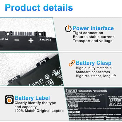 5.67Wh TI04XL M24420-1C1 Laptop Battery Compatible with HP Envy 17 Envy 17-ch 17-ch0001nv 17-CH0017NN 17-ch0000np 17-ch0023ur Series HSTNN-IB9T M24420-1D1 M24563-005 TI04055XL - size: 8.66*4.13*0.31inch TI04XL