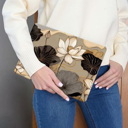 Laptop Skin Sticker 3-Piece Set,Lotus Leaves | Trim-to-fit 3-piece vinyl set with one 15 x 10.6 in lid skin and two palm-rest decals for many 12-15.6 in laptops - color: Lotus Leaves