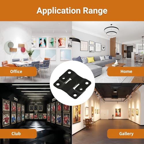 16Pcs Stainless Steel Interlock Hanging Buckle, Flush Concealed Mount Brackets, Z Clip Bracket for Picture Display Art Gallery (S2, Black) - color: Black, size: Small With Screws
