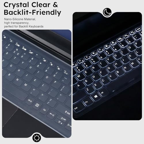 Universal Keyboard Cover Skin for 15.6-16 Inch Laptop Notebook(ASUS, Dell, HP, Lenovo, etc.), Ultra Thin Silicone Keyboard Protector, Waterproof & Dustproof, 13.17 x 5.08 inch, Clear
