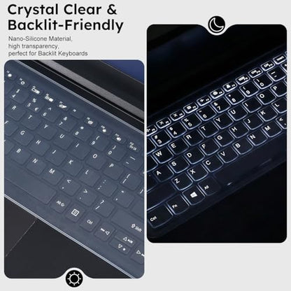 Universal Keyboard Cover Skin for 15.6-16 Inch Laptop Notebook(ASUS, Dell, HP, Lenovo, etc.), Ultra Thin Silicone Keyboard Protector, Waterproof & Dustproof, 13.17 x 5.08 inch, Clear
