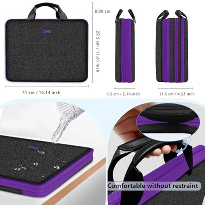 Slim Expandable Laptop Case 15.6 Inch Sleeve Upgraded Protective Durable Recycled Carrying Case Compatible with MacBook 15" & 16" and Most 15" 15.6" 16" Notebook,BK01PU01 - color: Bk01pu01, size: 15.6"