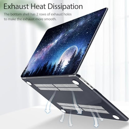 Tuiklol for MacBook Air 13 inch Case M5 2026 M4 2025 M3 2024 M2 2022 Release Model A3449 A3240 A3113 A2681,Plastic Hard Shell Cover for MacBook Air 13.6 with Touch ID, Moonlight - color: Moonlight