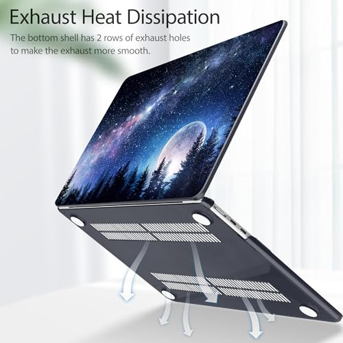 Tuiklol for MacBook Air 13 inch Case M5 2026 M4 2025 M3 2024 M2 2022 Release Model A3449 A3240 A3113 A2681,Plastic Hard Shell Cover for MacBook Air 13.6 with Touch ID, Moonlight - color: Moonlight