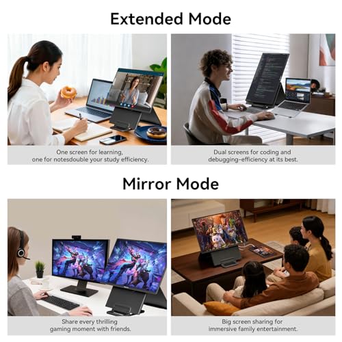 Blackview 24" Large Portable Monitor,1080P FHD 100Hz IPS Laptop Monitor Extender with Rotating Stand & VESA, Built-in Speakers, Portable Second Screen with USB-C HDMI for Work Gaming Office Home - size: 24"