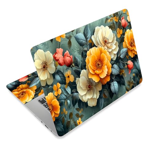 Laptop Skin Sticker Decal for 12 13 13.3 14 15 15.6 in, Universal Vinyl Waterresistant Protector Cover for Notebook PC Netbook, Computer Decor for Women Girls Vintage Floral - color: Vintage Floral