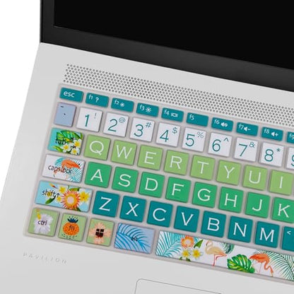 Keyboard Cover for HP 14" Laptop/HP Pavilion x360 14M-BA/CD 14M-DH 14-BF 14-cm 14-CF 14-DF 14-dk 14-DS 14-dq 14-FQ Series, 14-dq0020nr/dq0030nr, 14-fq1025nr/fq0033dx, Flamingo - color: Flamingo