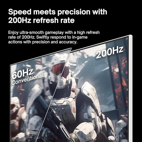 Pixio PX248 Wave White 24 inch 200Hz Refresh Rate FHD 1080p Resolution Fast IPS Panel 1ms GTG Response Time Built-in Speakers Gaming Monitor with Adaptive Sync - color: White
