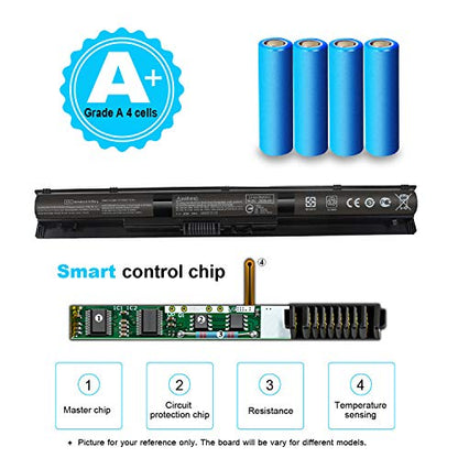 800049-001 KI04 K104 Battery for HP Pavilion 17-g 17t-s 15-ab 15t-ab 15-an 15-ab223cl 15-ab243cl 15-ab247cl 17t-s100 17-g119dx 17-g192dx 17-g133cl 17-g121wm 17-g153us 800009-421 800010-421 800050-001 - size: 38Wh KI04 14.8V