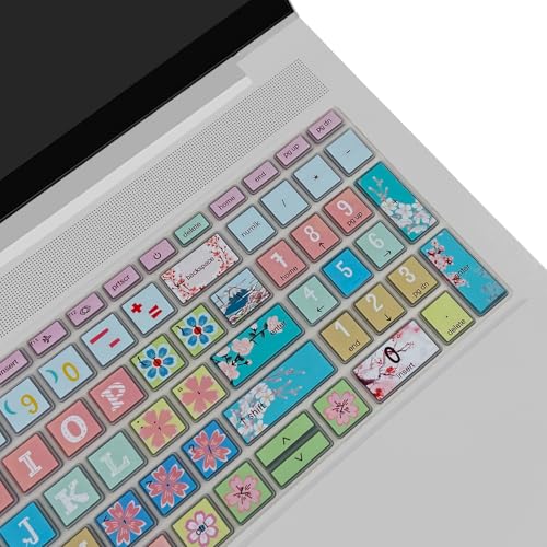 Keyboard Cover for 15.6" HP ProBook 450 G8 G9 G10 / ProBook 455 G8 G9 G10 /ProBook 650 G8/HP Zbook Power G8 G9, Cute Keyboard Skin, Sakura - color: Sakura