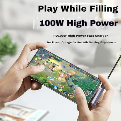 2 Pack USB C to 3.5mm Audio Adapter 2-in-1 HiFi DAC 100W PD Fast Charging Headphone Jack Widely Compatible for iPhone 15/15 Pro, iPad Pro, Samsung Galaxy, Gaming, Car Aux Gray