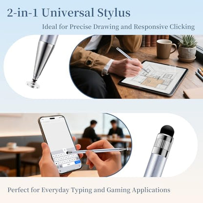 ChaoQ 2-in-1 Stylus Pen for Touchscreen, 6 High Sensitivity Stylus (Silver) - color: 6 Silver