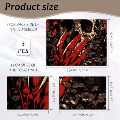 Laptop Skin 12.1-15.6 inch Removable Universal Reusable Laptop Sticker Decal,Waterproof No Residue Vinyl Cover,Scratch-Resistant Cuttable Full Wrap Sticker for Notebook, Dark Floral Skull - color: Dark Floral Skull