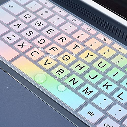 Keyboard Cover for HP x360 14" Chromebook, 14-db/ca/ak/DA 14B-CA 14a-na, 14 G2 G3 G4 G5, HP Chromebook 11 G2, G3, G4, G5, G6 EE G7EE Keyboard Skin, Colorful Rainbow - color: Colorful Rainbow