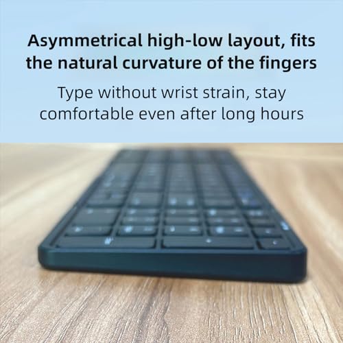 Foldable Bluetooth Keyboard with Touchpad and Number Pad, 3 Devices, Bluetooth 5.1, Rechargeable Full Size Ultra Slim Keyboards for Phone, Tablet, Laptop (Gray) - color: Gray