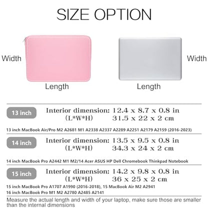 13 Inch Laptop Sleeve Protective Case Soft Cover Computer Compatible with New 13 inch MacBook Air/Pro Model M4 A3240 M3 A3113 M2 A2681(2020-2025), Pink - color: Pink, size: 13 inch
