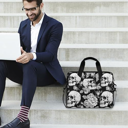 MNSRUU Laptop Bag for 15.6 inch Black Gothic Bats - color: Skull A10809
